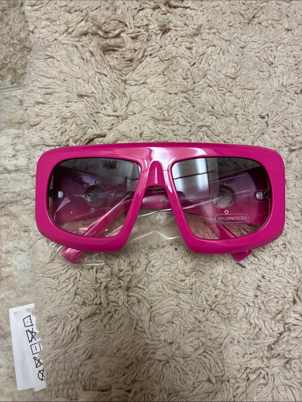 Hot Pink Oversized Rectangle Women’s Sunglasses